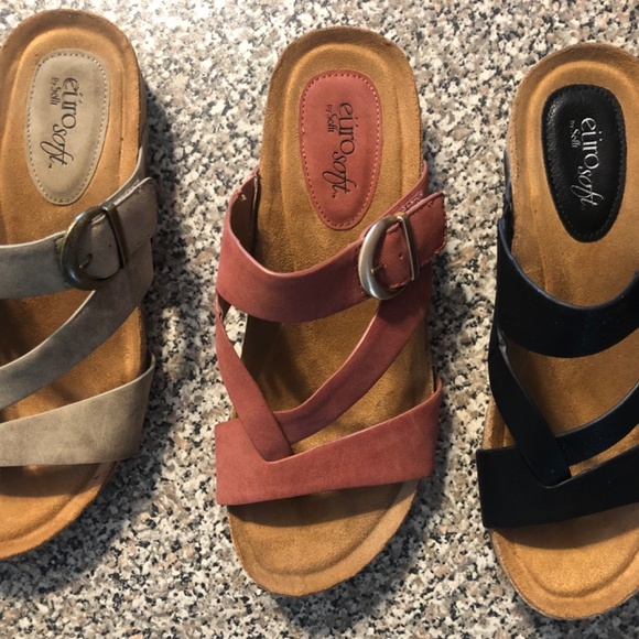 3 pairs of new 8 1/2 M Eurosoft Sandals - Picture 2 of 9